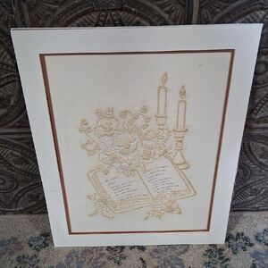 Embroidered Floral and Candle Art